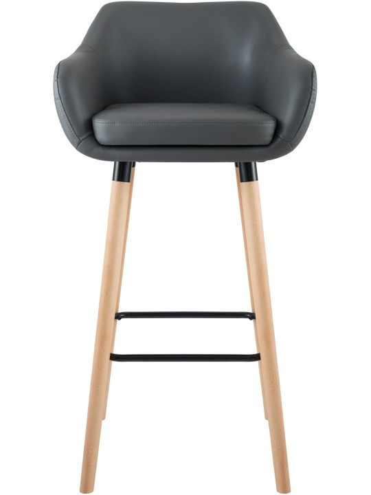 Set van 2 barkrukken Grant kunstleer, grijs