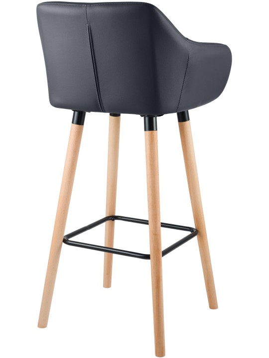 Set van 2 barkrukken Grant kunstleer, zwart