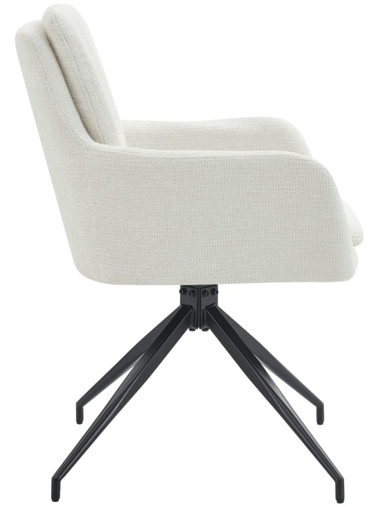 Set van 2 eetkamerstoelen Pickett stof, crème