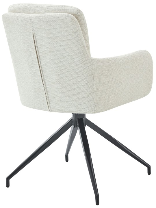 Set van 2 eetkamerstoelen Pickett stof, crème