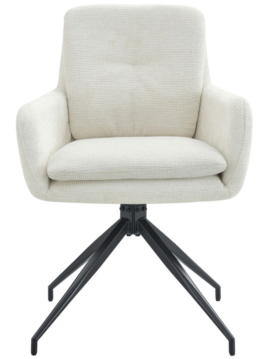 Set van 2 eetkamerstoelen Pickett stof, crème