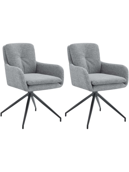 Set van 2 eetkamerstoelen Pickett stof, grijs