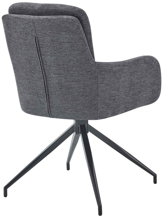 Set van 2 eetkamerstoelen Pickett stof, donkergrijs