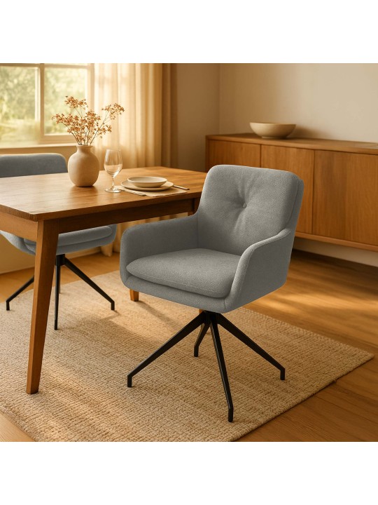 Set van 2 eetkamerstoelen Pickett stof, taupe