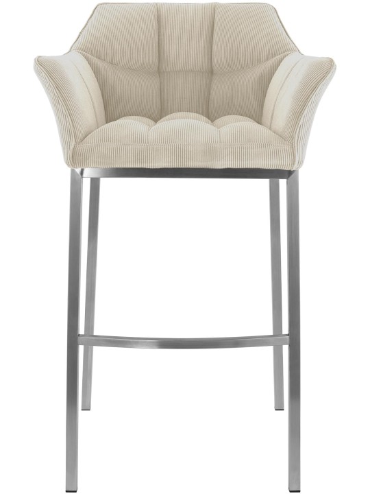 Barkruk Damaso E Cord met 4-poots frame, crème