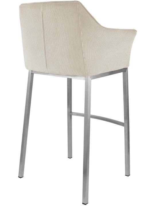 Barkruk Damaso E Cord met 4-poots frame, crème