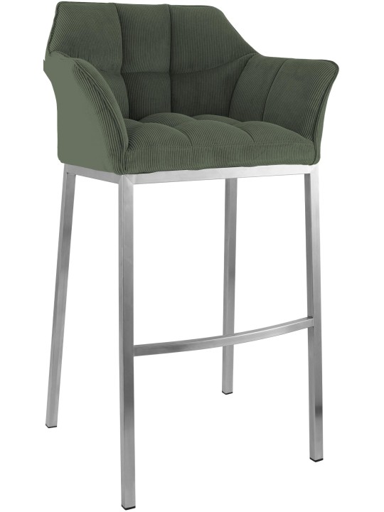 Barkruk Damaso E Cord met 4-poots frame, groen Barkruk Damaso E Cord met 4-poots frame, groen