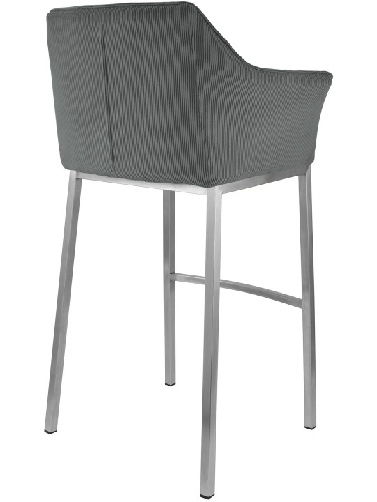 Barkruk Damaso E Cord met 4-poots frame, grijs Barkruk Damaso E Cord met 4-poots frame, grijs