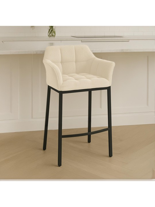 Barkruk Damaso B Cord met 4-poots frame, crème Barkruk Damaso B Cord met 4-poots frame, crème