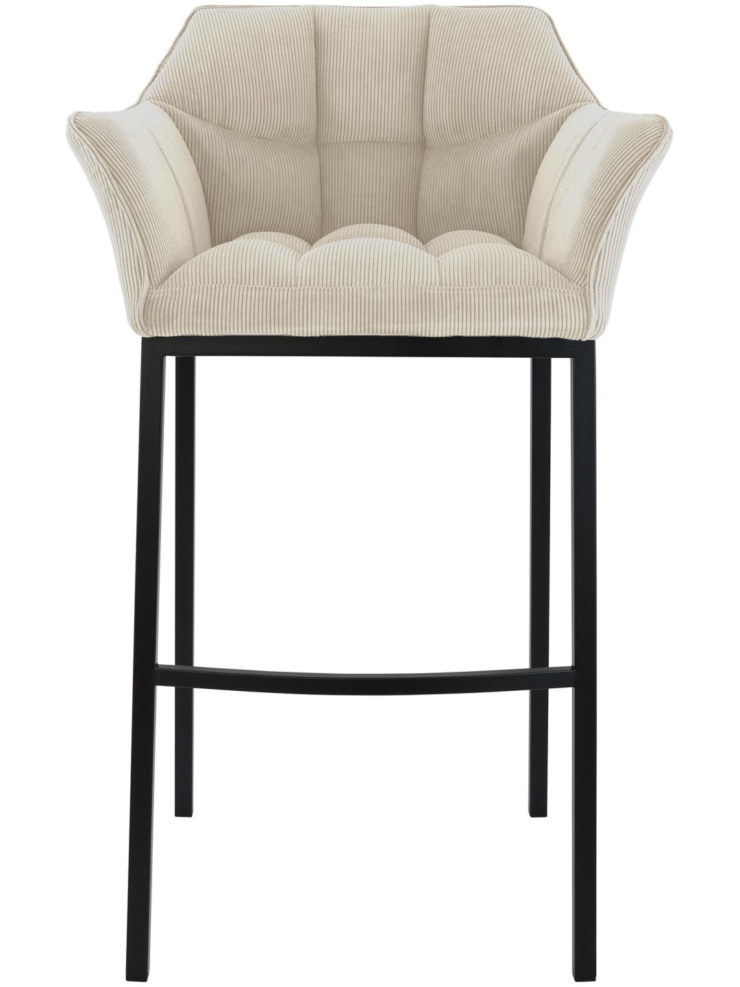 Barkruk Damaso B Cord met 4-poots frame, crème