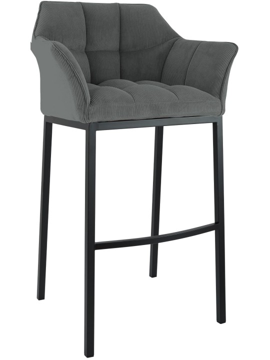 Barkruk Damaso B Cord met 4-poots frame, grijs