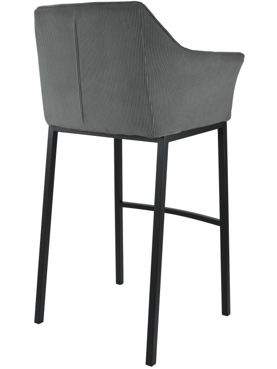 Barkruk Damaso B Cord met 4-poots frame, grijs