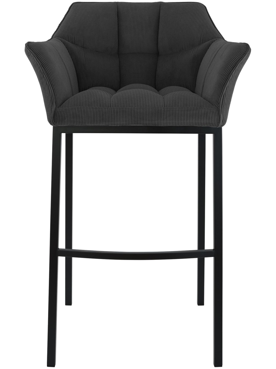 Barkruk Damaso B Cord met 4-poots frame, donkergrijs