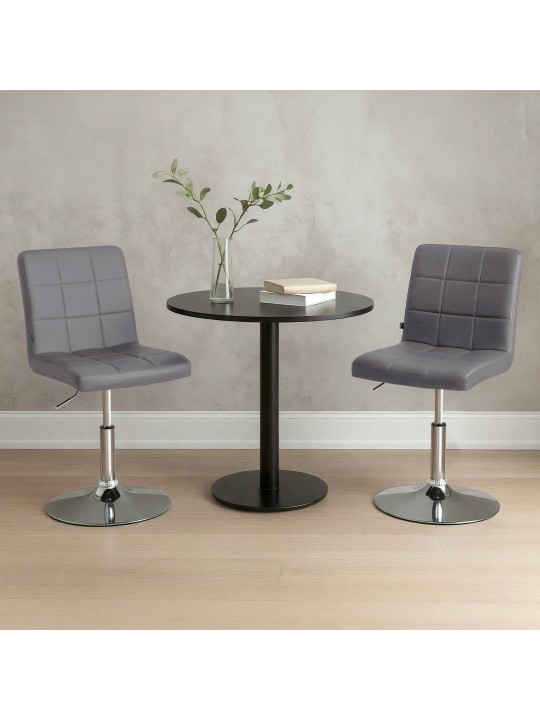 Stoel Ricky kunstleer, grijs