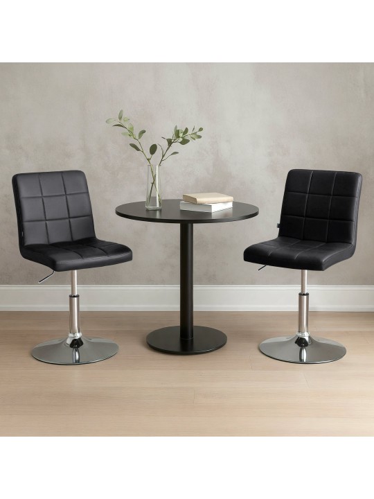 Stoel Ricky kunstleer, zwart