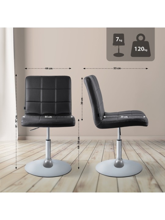 Stoel Ricky kunstleer, zwart