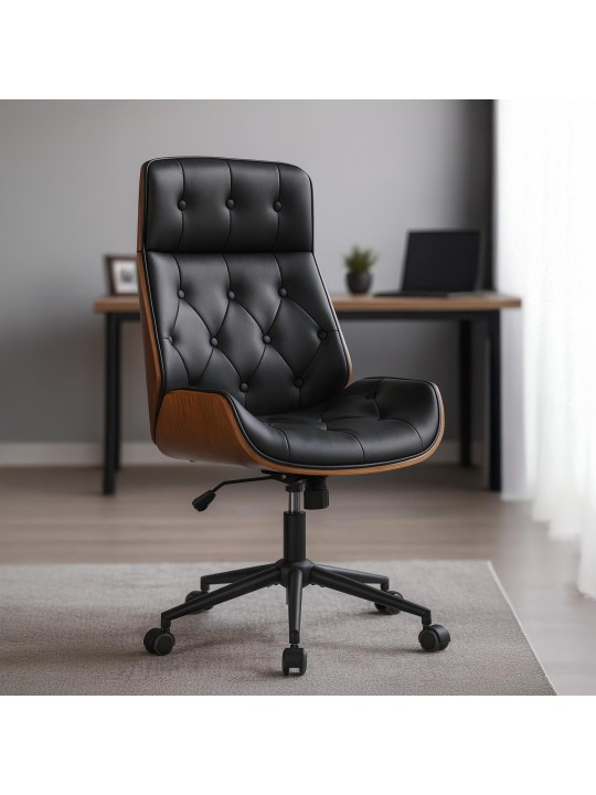 Bureaustoel Martil walnoot/, zwart