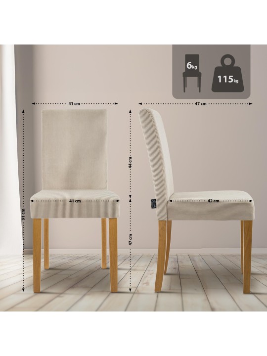 Eetkamerstoel Ina Cord antiek licht, lichtbruin