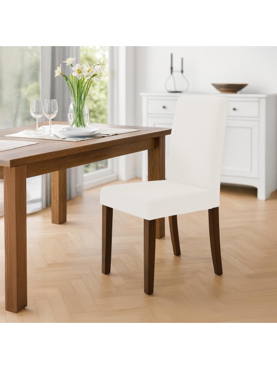 Eetkamerstoel Ina Cord antiek donker, crème