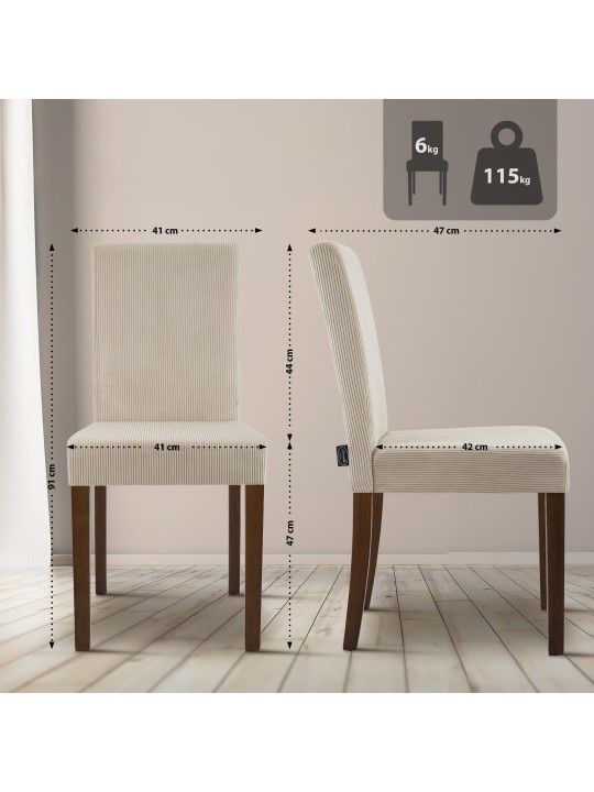 Eetkamerstoel Ina Cord antiek donker, lichtbruin