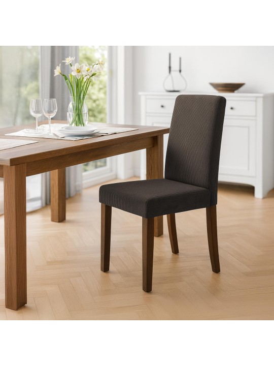 Eetkamerstoel Ina Cord antiek donker, bruin