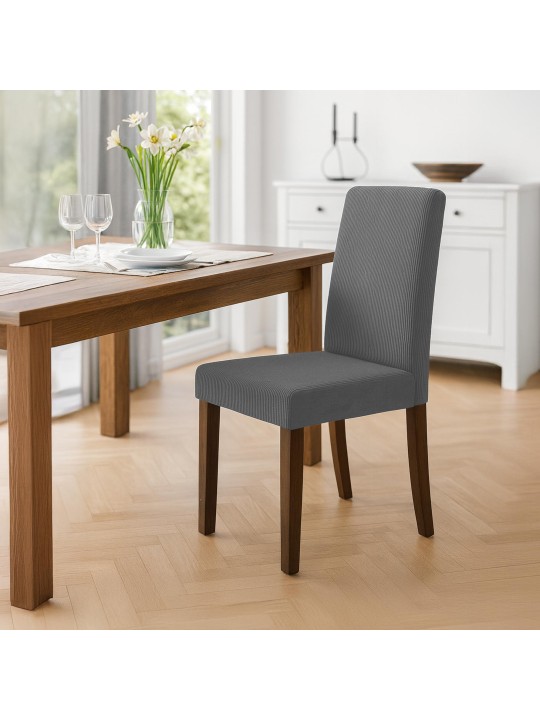 Eetkamerstoel Ina Cord antiek donker, grijs