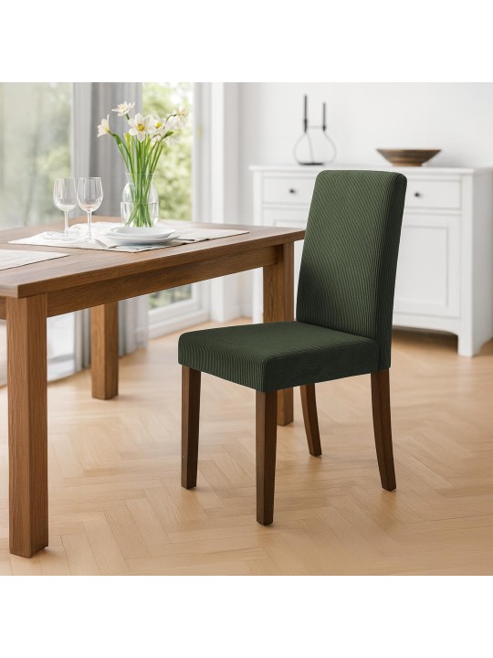 Eetkamerstoel Ina Cord antiek donker, groen