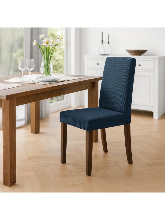 Eetkamerstoel Ina Cord antiek donker, blauw Eetkamerstoel Ina Cord antiek donker, blauw