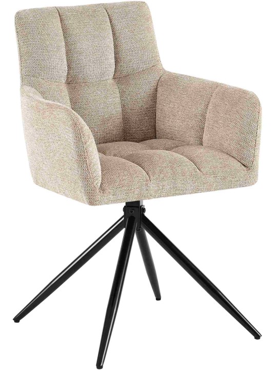 Set van 2 eetkamerstoelen Jonah stof, lichtbruin