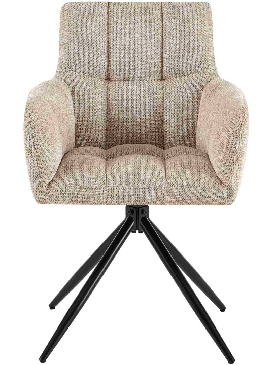 Set van 2 eetkamerstoelen Jonah stof, lichtbruin