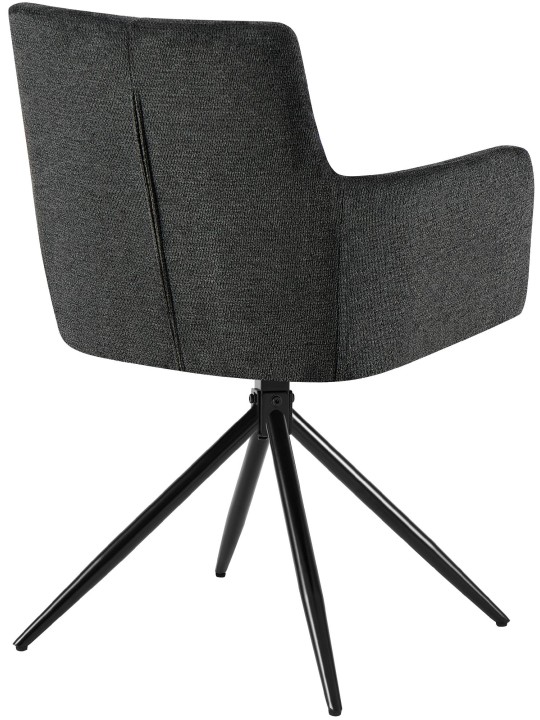 Set van 2 eetkamerstoelen Jonah stof, zwart