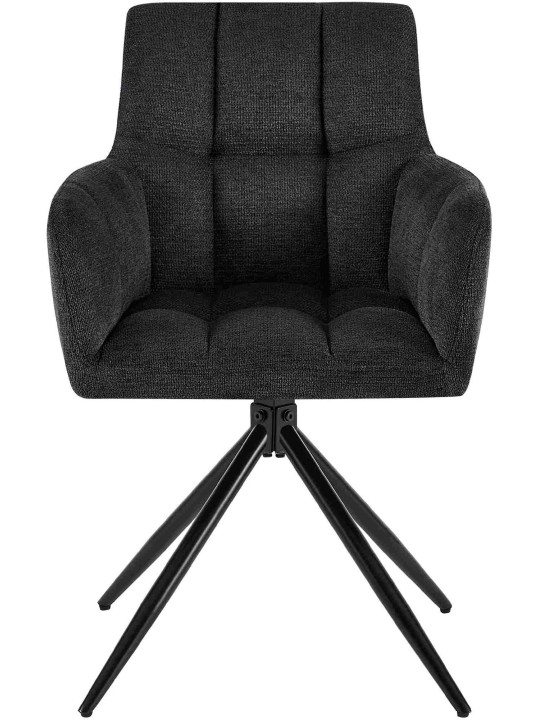 Set van 2 eetkamerstoelen Jonah stof, zwart