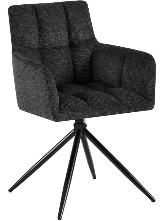 Set van 2 eetkamerstoelen Jonah stof, zwart