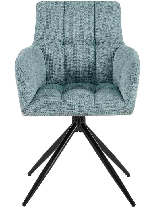 Set van 2 eetkamerstoelen Jonah stof, turquoise