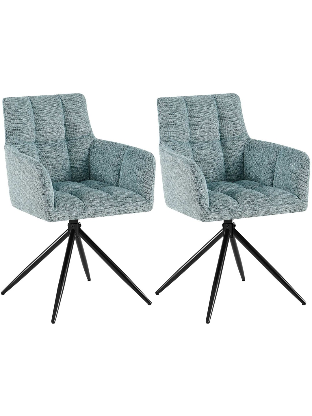 Set van 2 eetkamerstoelen Jonah stof, turquoise