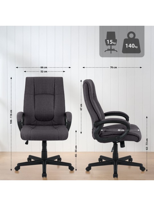 Bureaustoel XL Sparta stof, zwart