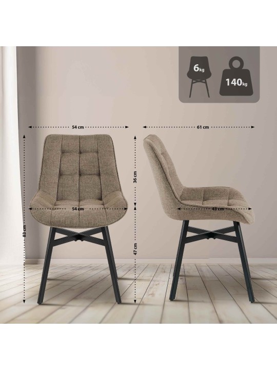 Stoel Colby stof, taupe