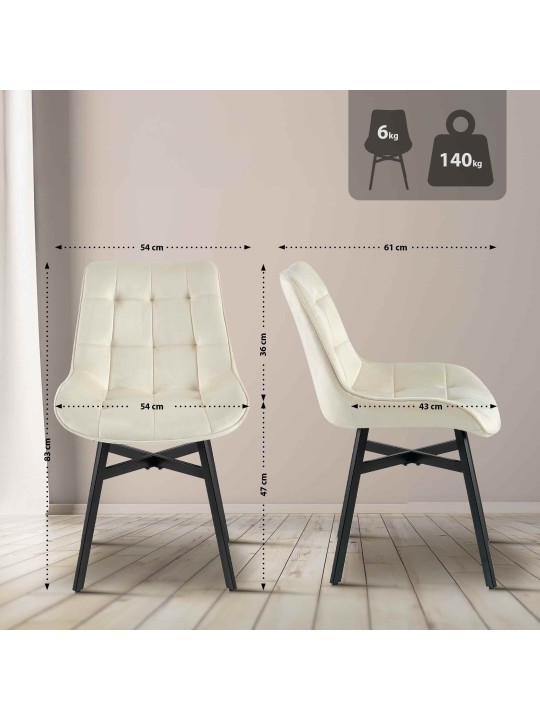 Stoel Colby Velvet, crème