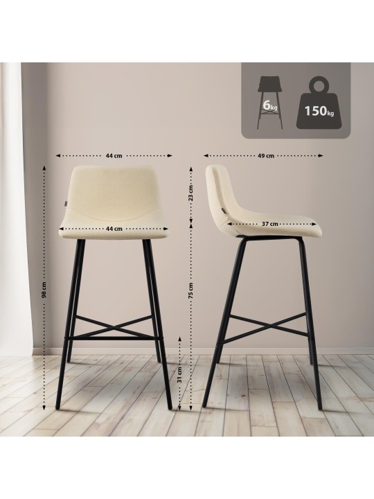 Barkruk Altona stof, crème Barkruk Altona stof, crème