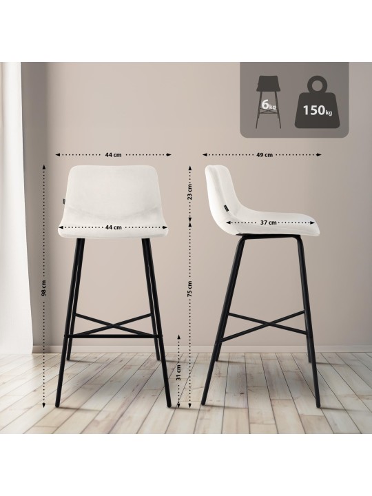 Barkruk Altona fluweel, crème Barkruk Altona fluweel, crème