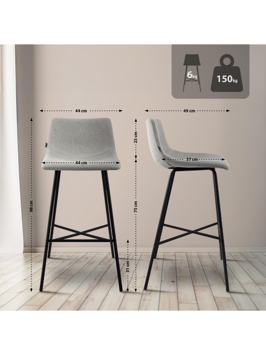 Barkruk Altona stof, grijs Barkruk Altona stof, grijs