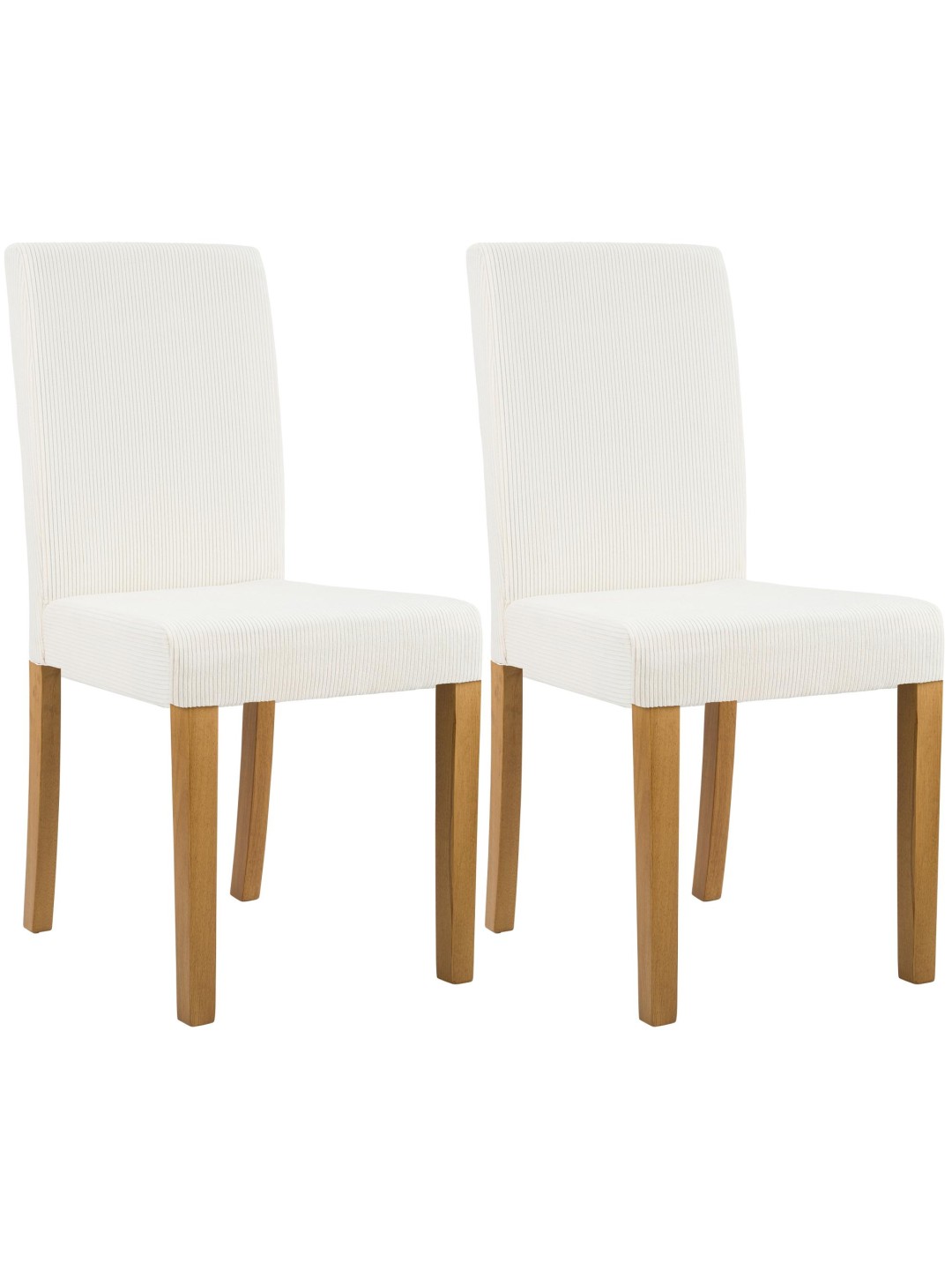 Set van 2 eetkamerstoelen Ina Cord antiek licht, crème