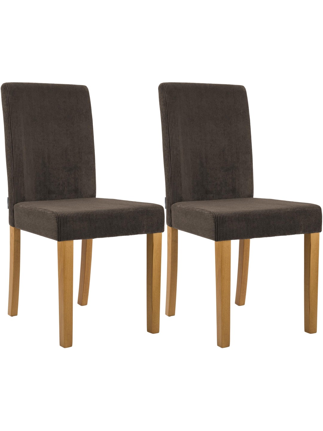 Set van 2 eetkamerstoelen Ina Cord antiek licht, bruin