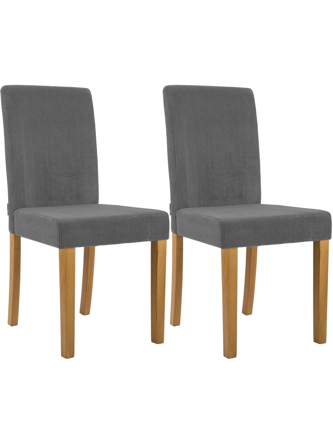 Set van 2 eetkamerstoelen Ina Cord antiek licht, grijs