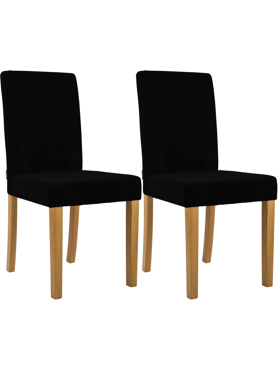 Set van 2 eetkamerstoelen Ina Cord antiek licht, zwart