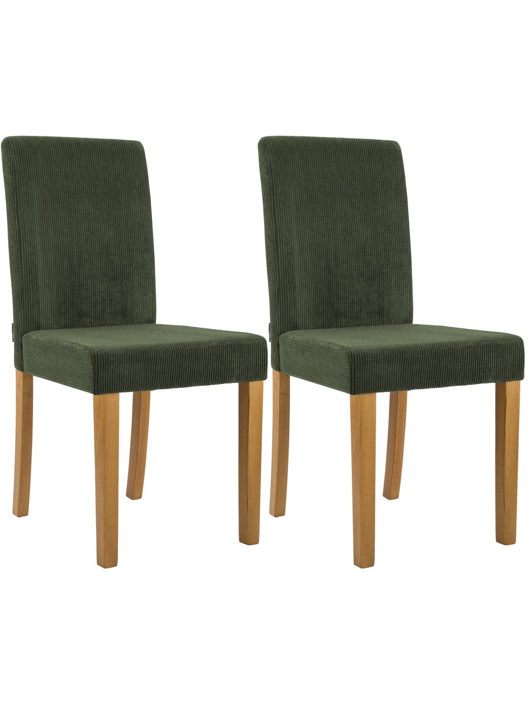 Set van 2 eetkamerstoelen Ina Cord antiek licht, groen