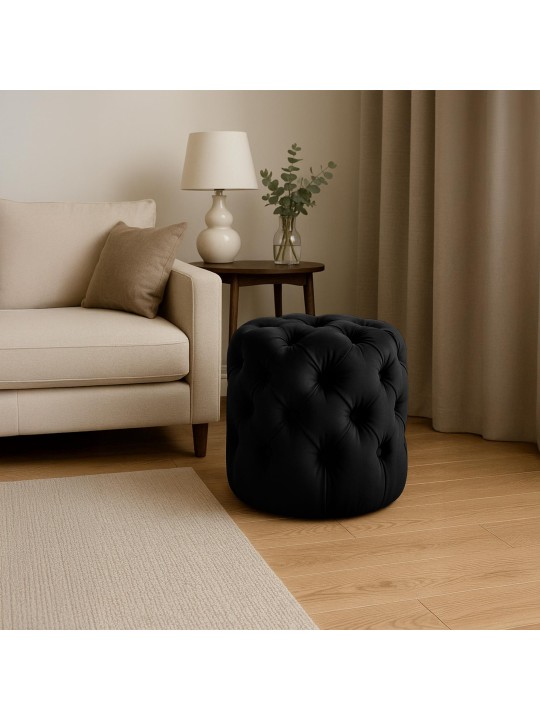 Kruk Drancy Fluweel M, zwart Kruk Drancy Fluweel M, zwart