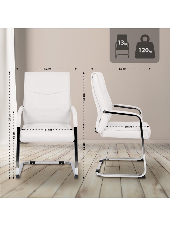 Set van 2 bezoekersstoelen Hobart, wit