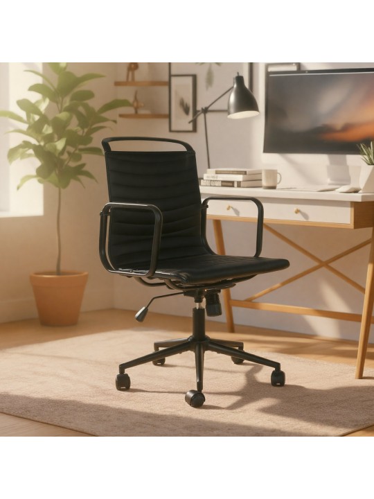 Bureaustoel Bakers kunstleer, zwart