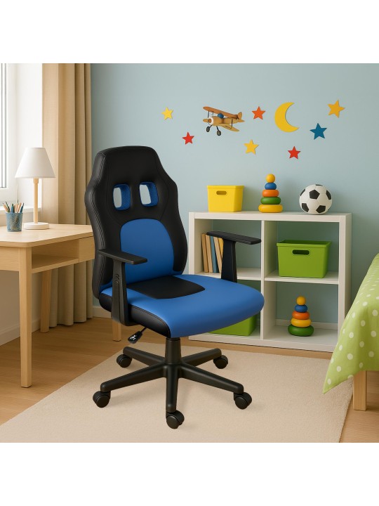 Kinderbureaustoel Fun, zwart/blauw